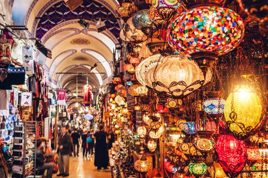 Beautiful lanterns in the Grand Bazaar in Istanbul